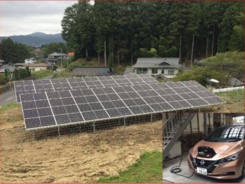 住宅用太陽光発電システム及び電気自動車導入によるV2H（充放電ｼｽﾃﾑ）同時設置 EVパワーステーション