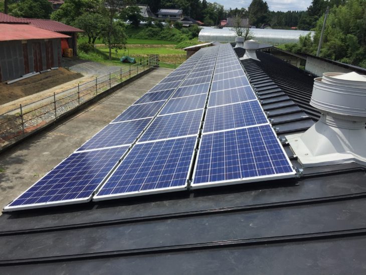   岩手県一関市花泉町　A様　牛舎屋根置き太陽光発電システムの新設工事