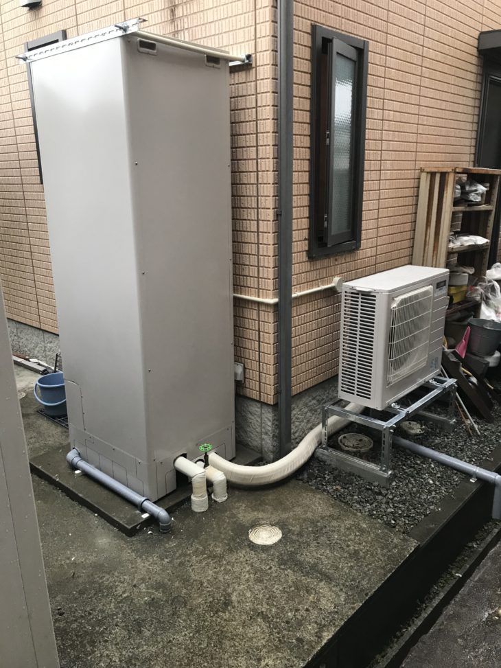   岩手県一関市 Y様邸　　電気温水器から水漏れ　20年経ったのでこの機会にエコキュートへ交換のご依頼