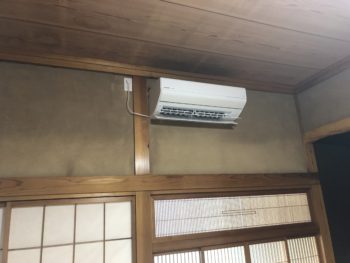 一関市エアコン取付 新設工事 エアコン電源配線工事