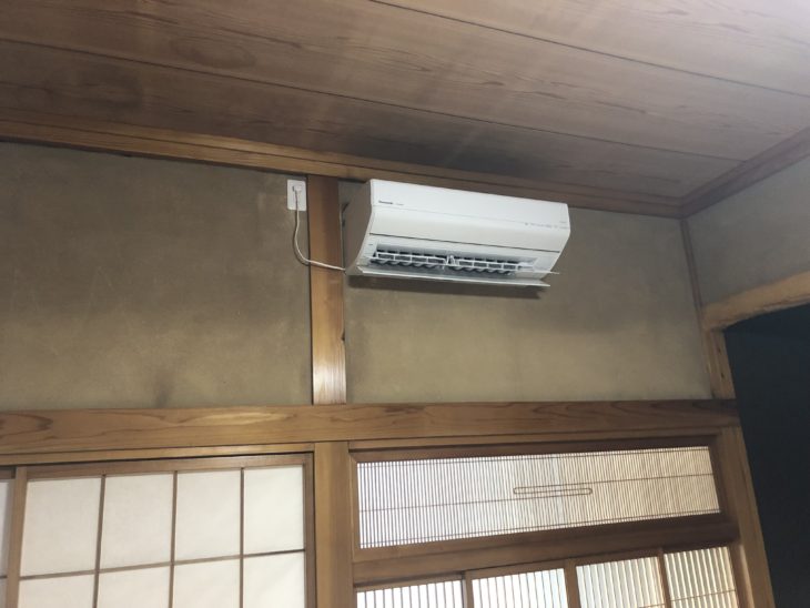   一関市エアコン取付　新設工事 エアコン電源配線工事