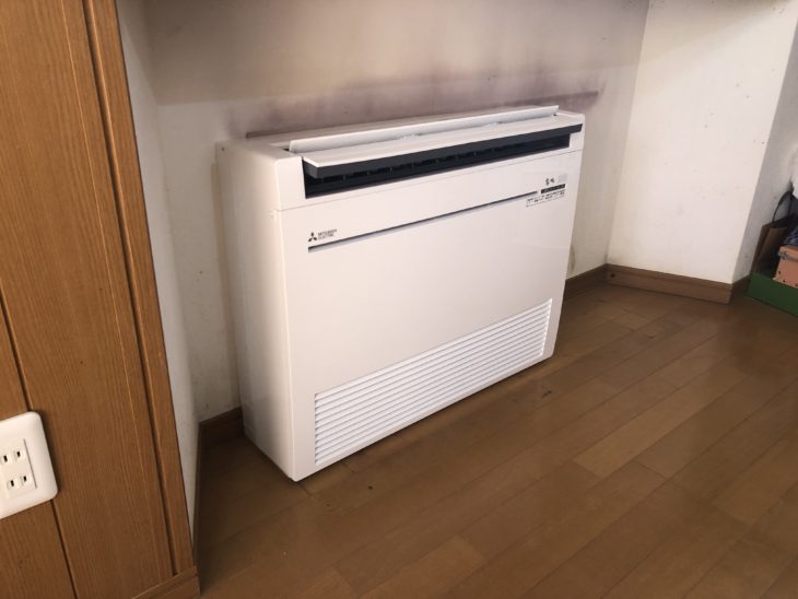   一関市　K様邸　床置き　暖房 エアコン取付　蓄熱式電気暖房機撤去工事