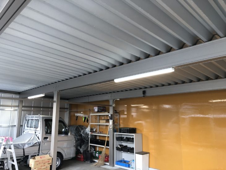   カーポートに照明設備新設